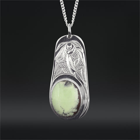 Kelp - Silver Pendant with Turquoise