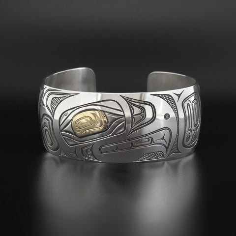 Raven - Silver Bracelet with 14k Gold