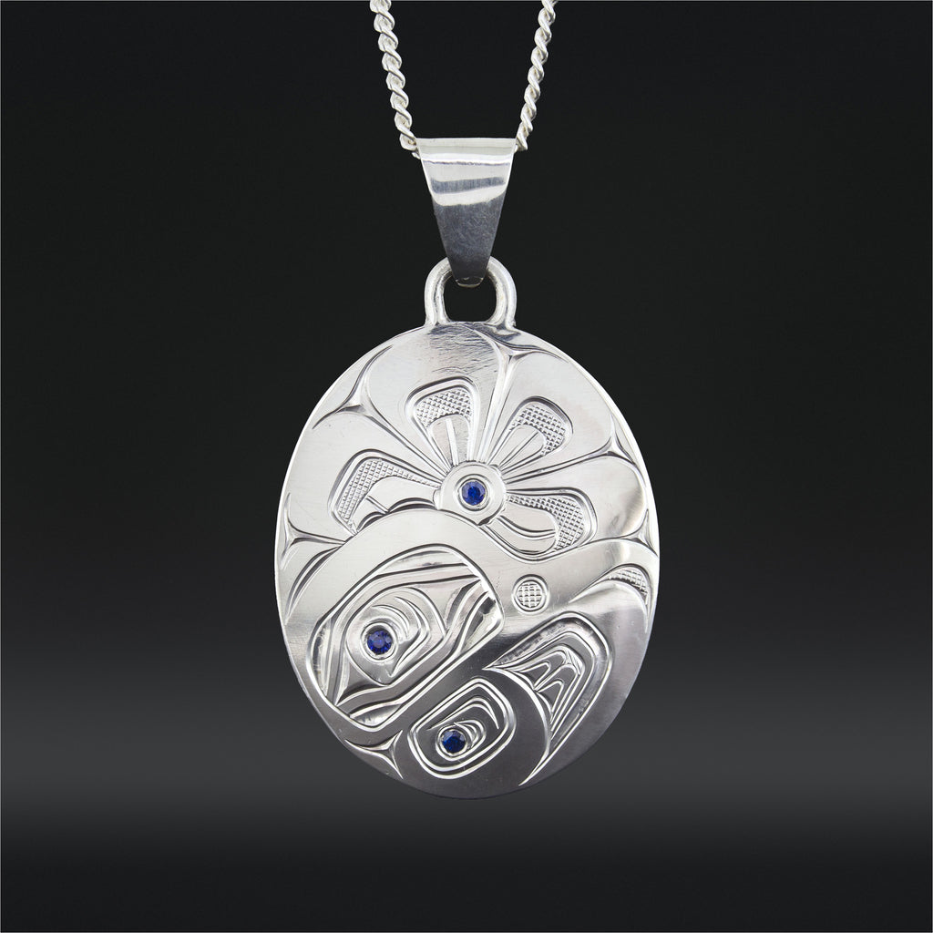 In Search of the Sweetest Nectar - Silver Pendant with Sapphires