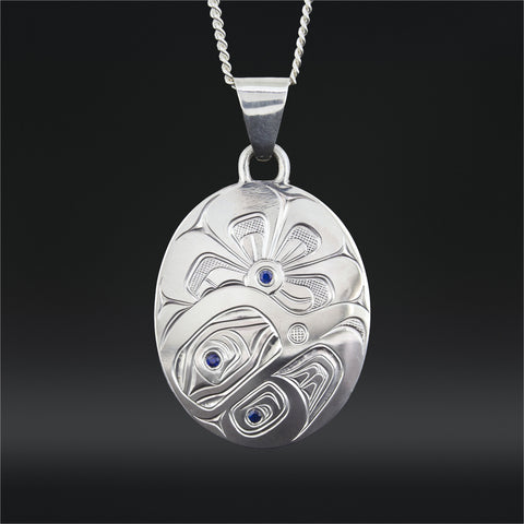 In Search of the Sweetest Nectar - Silver Pendant with Sapphires