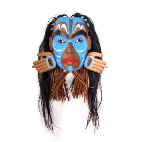 Raven Falling From the Sky World - Red Cedar Mask