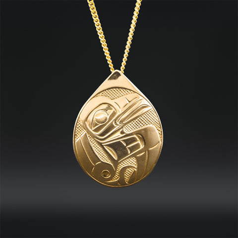 Grouse - 14k Gold Pendant