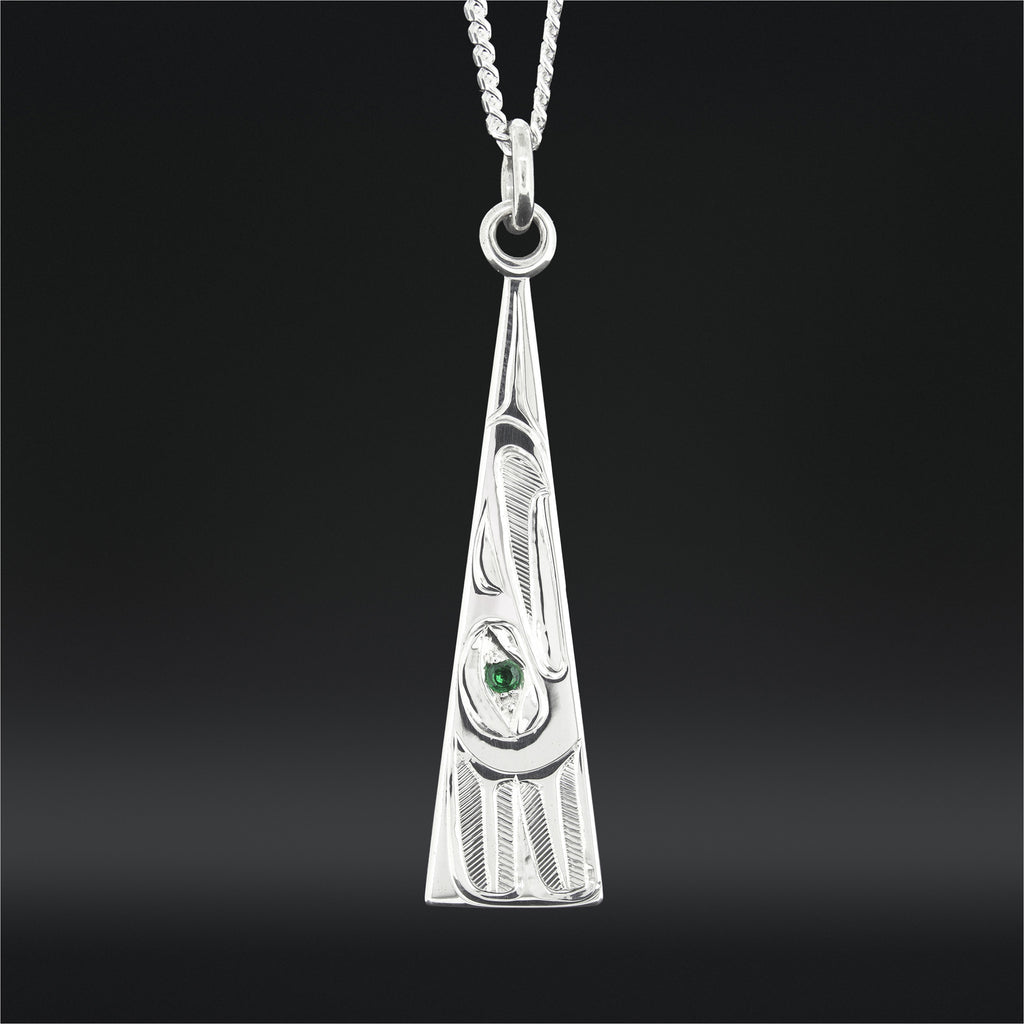 Eagle - Silver Pendant with Tsavorite Garnet