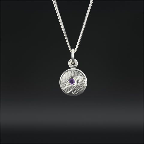 Orca - Silver Pendant with Amethyst