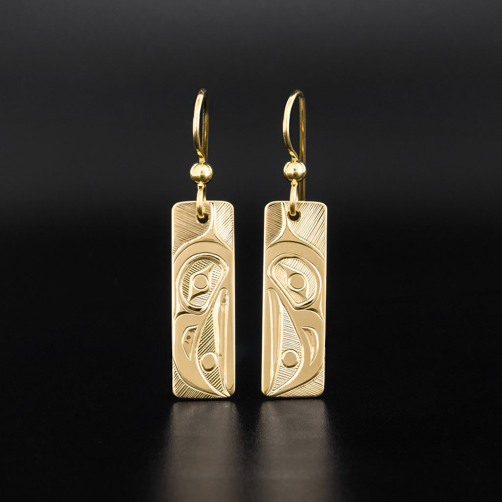 Raven and Light - 14k Gold Earrings