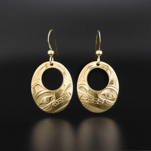 Wolf - 14k Gold Earrings