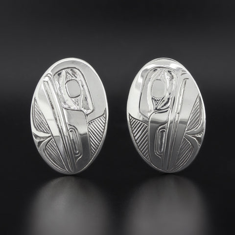 Raven - Silver Stud Earrings