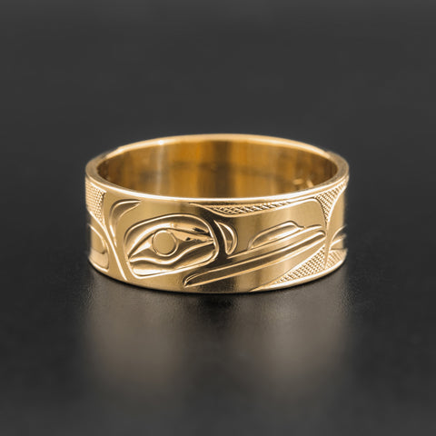 Raven and Eagle - 14k Gold Ring