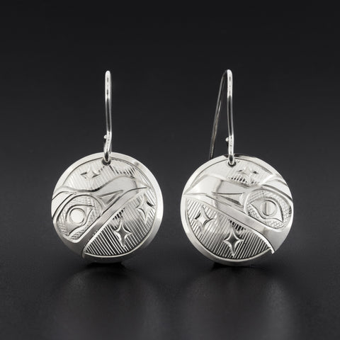 Raven and Stars - Silver Earrings