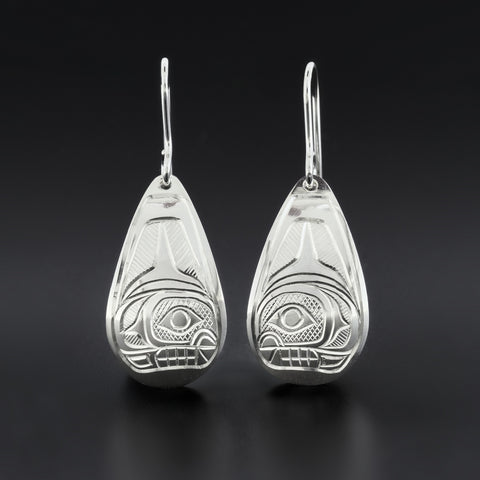 Whale - Silver Earrings