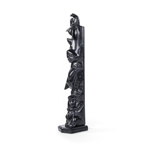 Eagle, Shark, Raven, Bear, Frog - Argillite Pole