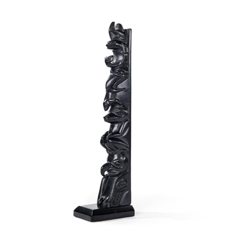 Nanasimgit, Raven, Frog, Bear, Hawk - Argillite Pole