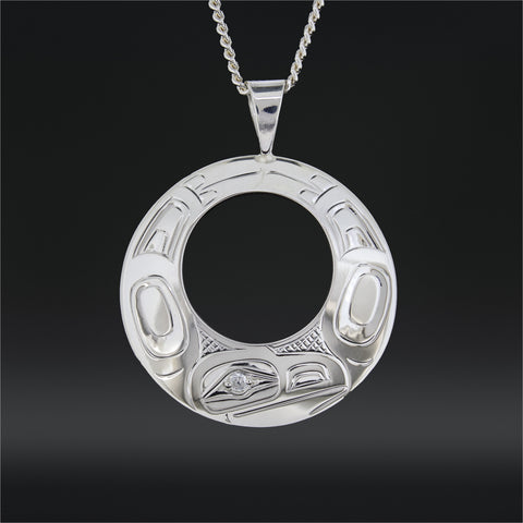 Raven - Silver Pendant with Cubic Zirconia