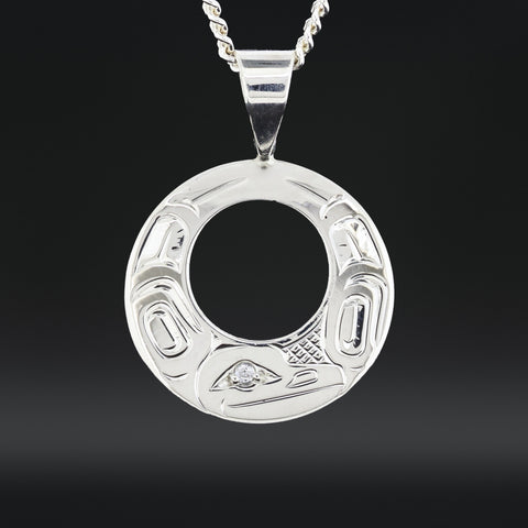 Raven - Silver Pendant with Cubic Zirconia