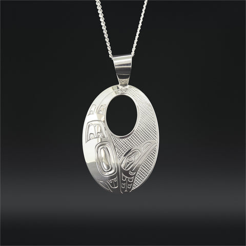 Raven in Flight - Silver Pendant