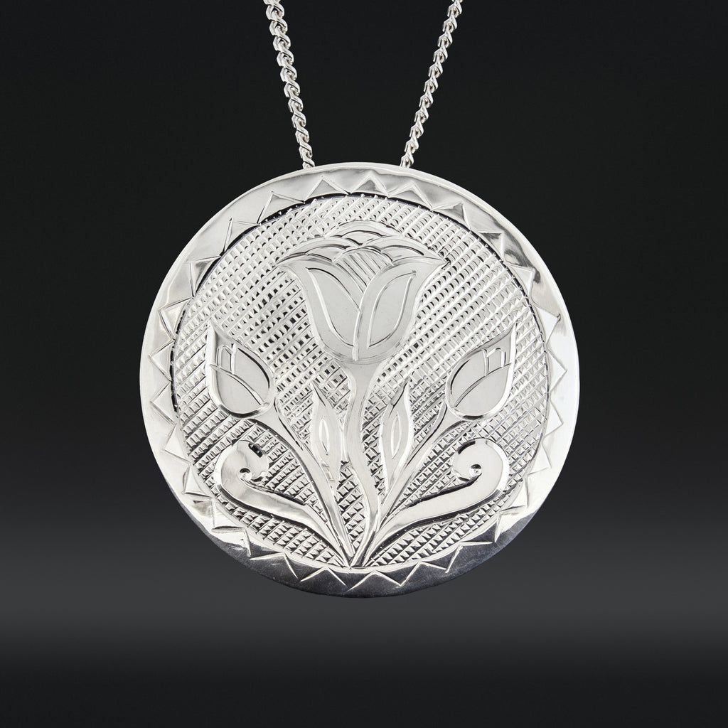 Rose Buds - Silver Pendant