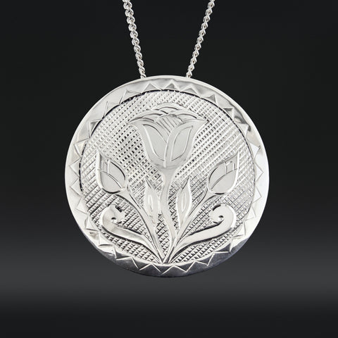 Rose Buds - Silver Pendant