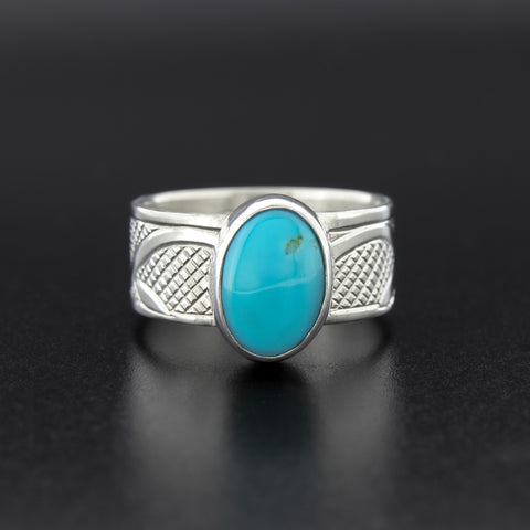 Heart Berry - Silver Ring with Turquoise