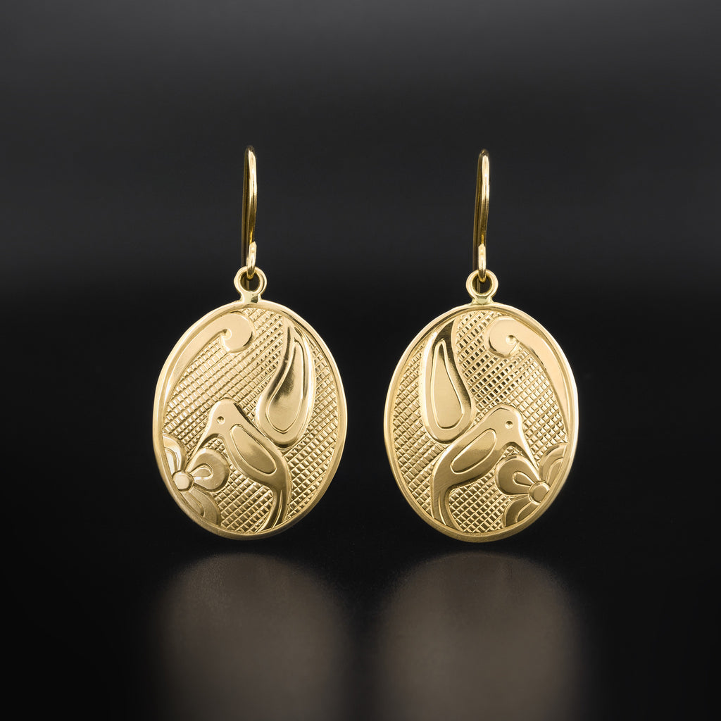 Hummingbird - 14k Gold Earrings