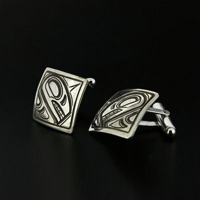 Killerwhale - Oxidized Silver Cufflinks