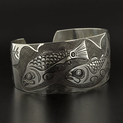 Salmon Lifecycle - Silver Bracelet