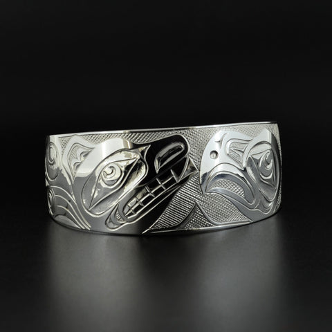 Bear and Eagle - Silver Bracelet