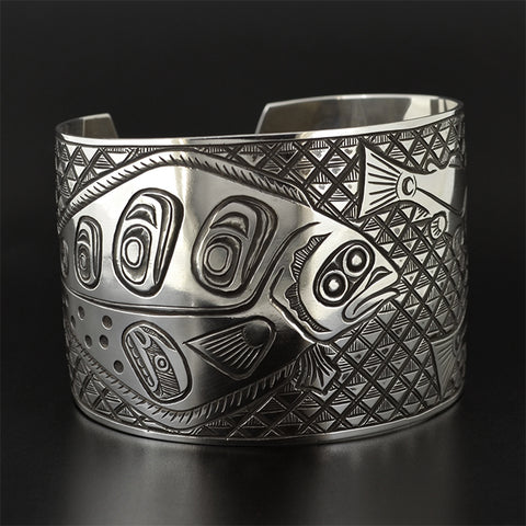 Halibut and Salmon - Silver Bracelet