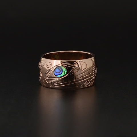 Killerwhale - 14k Rose Gold Ring with Abalone