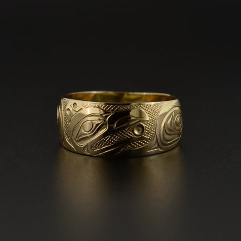 Raven and Light - 14k Gold Ring