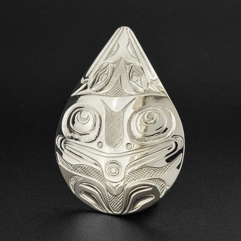 Frog and Raven - Silver Pendant