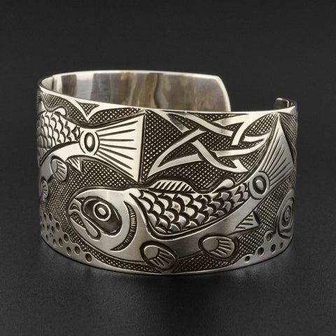 Salmon Life Cycle - Silver Bracelet