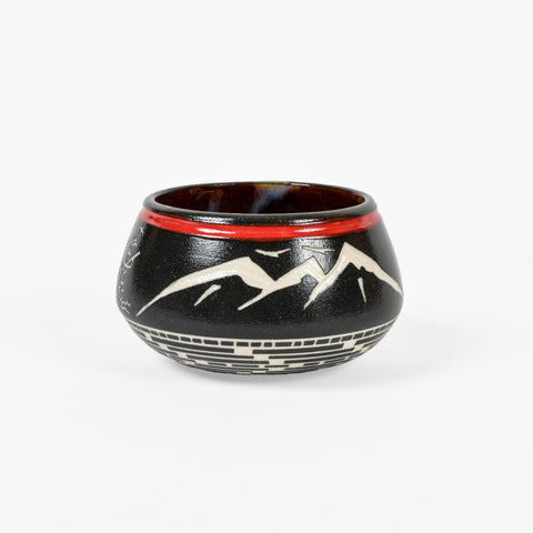 Mountains - Hand-Carved Ceramic Bowl