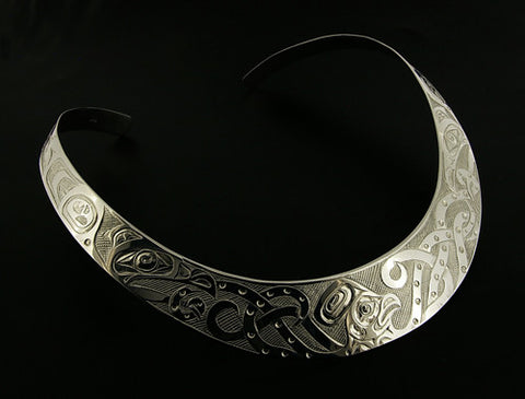 Octopus with Ravens - Silver Choker